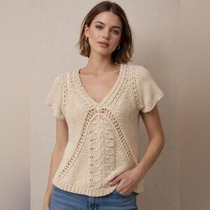 Banana Republic Beige Knit Blouse
